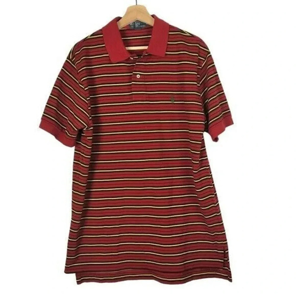 Polo Ralph Lauren Other - Polo Ralph Lauren Red & Yellow Stripe Short Sleeve Polo L